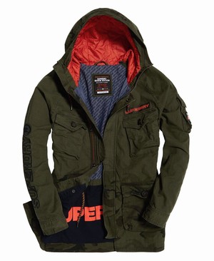 Superdry Mixed Rookie Parka Férfi Kabát Camo | FYXSO4983